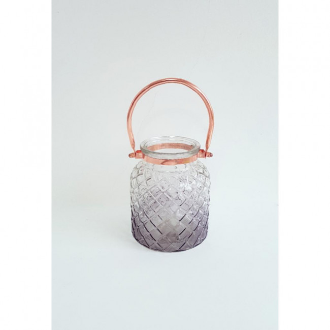 Vaso Fumê e Rosê Gold M
