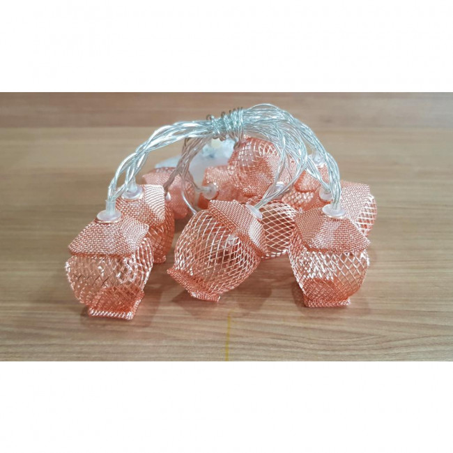 Cordão de Luz Mini Lanternas Rosê Gold