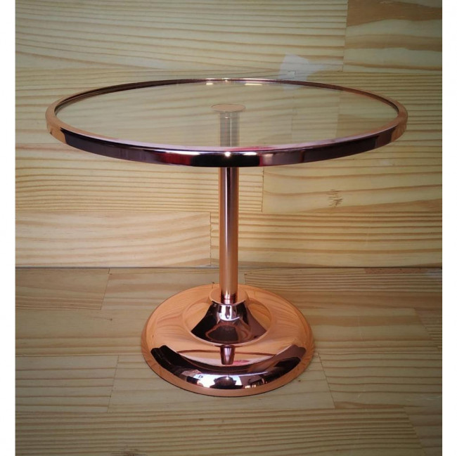PORTA DOCE VIDRO ROSE GOLD 28CM TAMPO 25 ALT