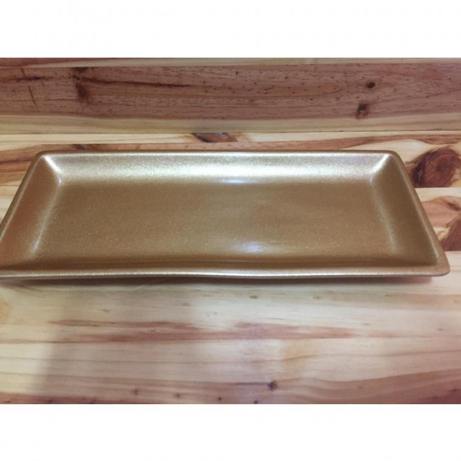 BANDEJA DOURADA. 29X12CM DE LARGURA