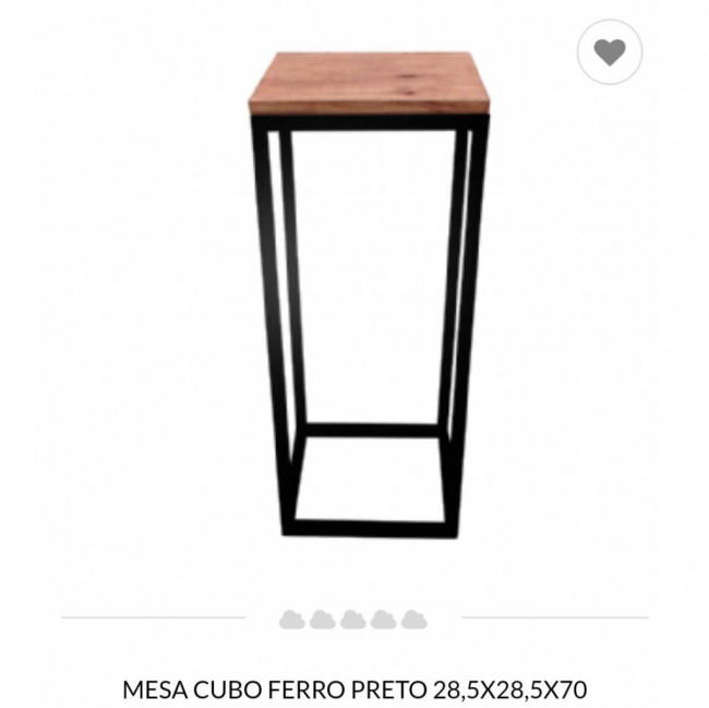MESA CUBO PRATA (sim prata) 28.5X28.5X70