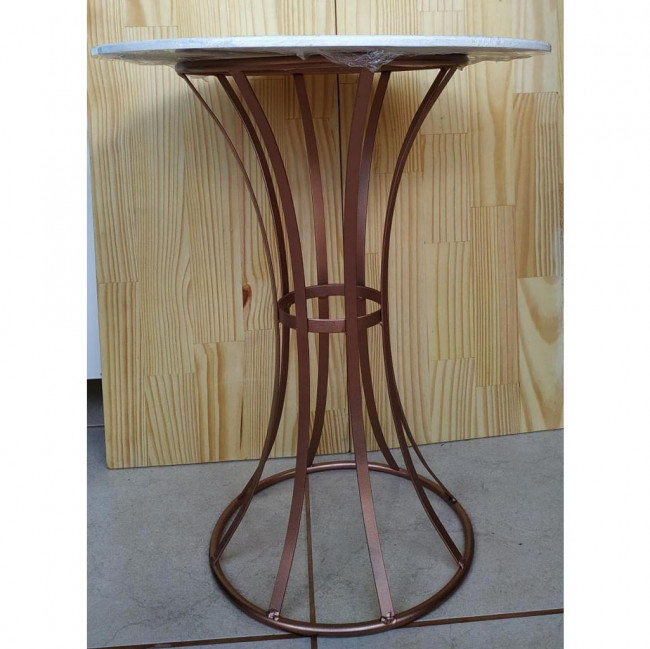 MESA LATERAL REDONDA ROSE GOLD G. 66x55 CM