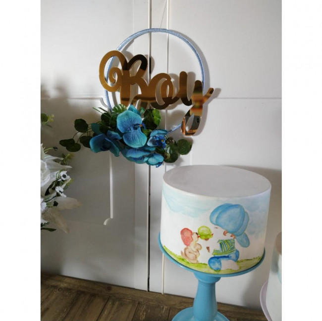 ARCO FLOR AZUL BOY PARA PAINEL