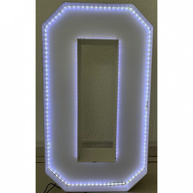 Número 0 caixa Led