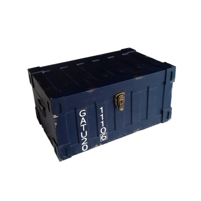 Baú container Mad Decorativo Azul 54x28x28cm
