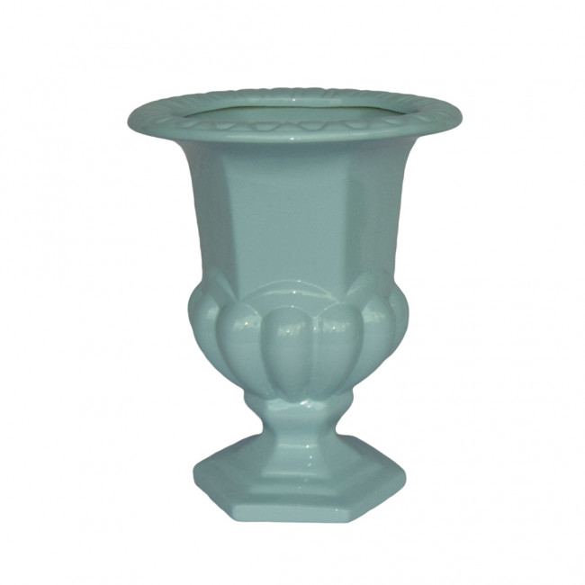Vaso Cerâm Grego Azul Claro 23x27cm