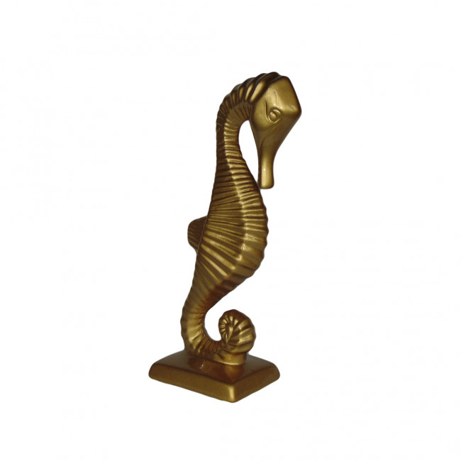 Cavalo Marinho Cerâm Dourado 36cm