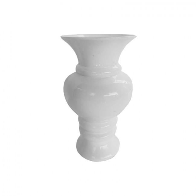 Vaso Cerâm Branco Stone 16x32cm