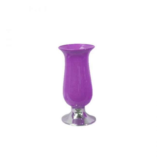 Vaso Cerâm Uva Base Inox 20x42cm