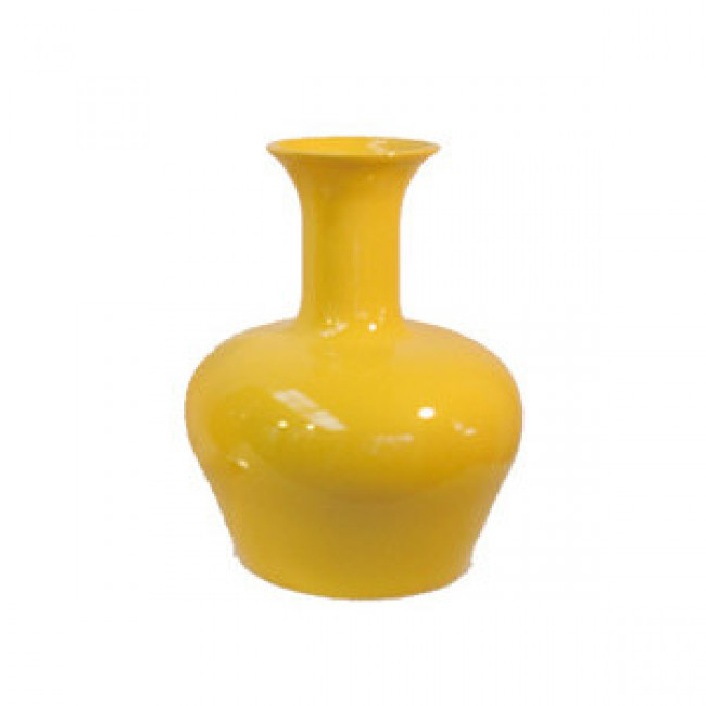 Vaso Cerâm Amarelo 7x44cm