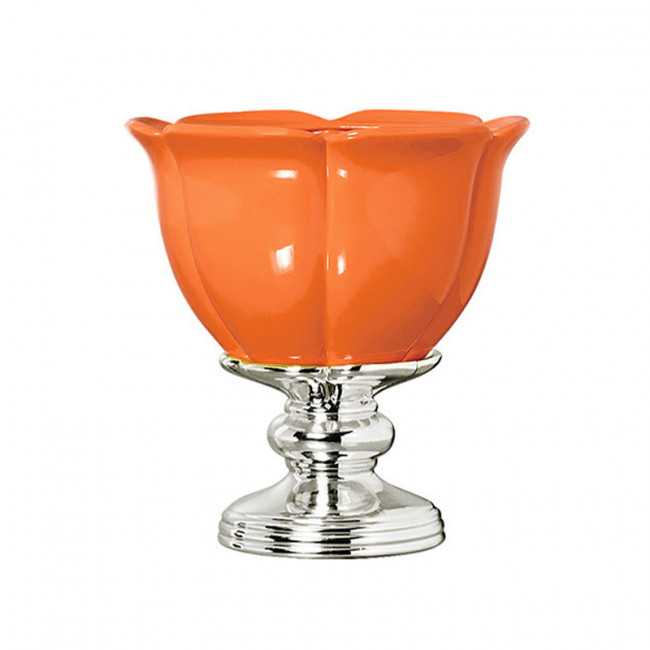 Vaso Cerâm Coral Base Cromada 27x30cm