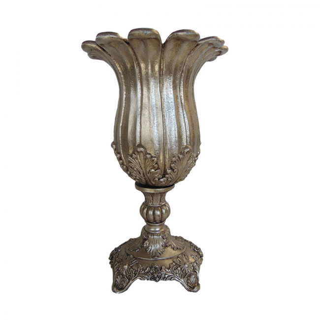 Vaso Resina Prata 35x60cm