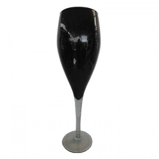Vaso Vidro Taça Preto 54cm