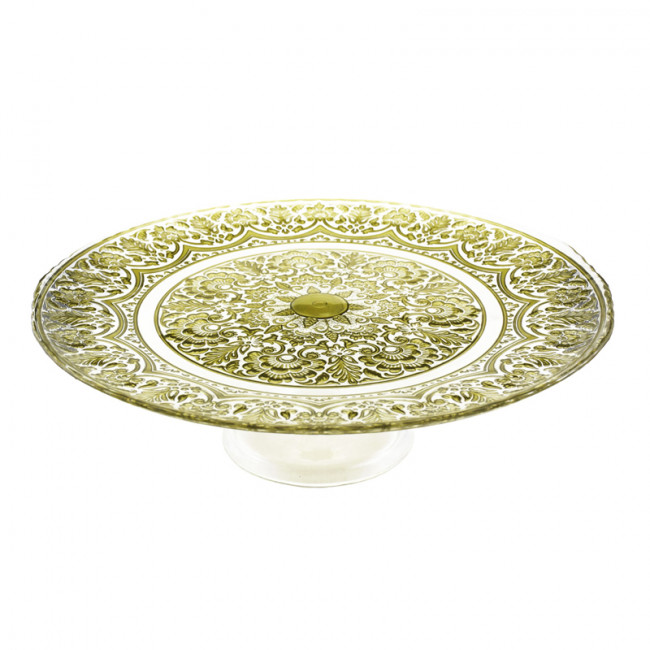 Bandeja Vidro Trans/Verd Mus Red Indiana 33x11cm