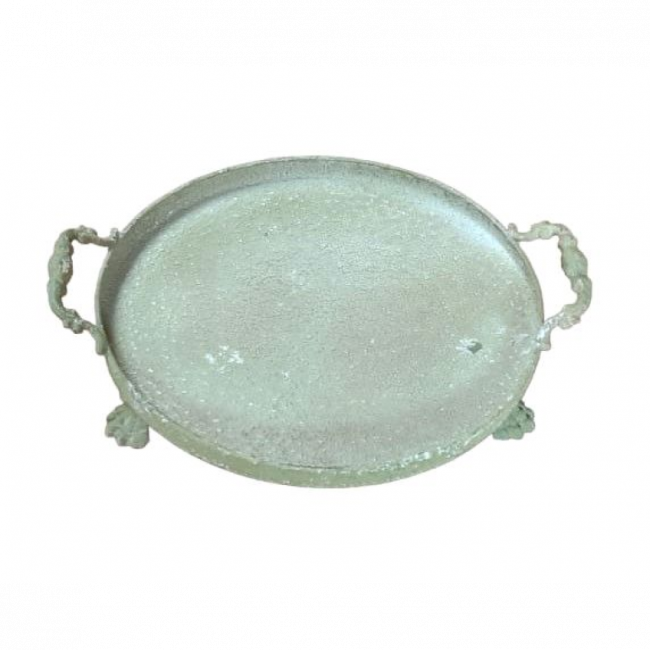 Bandeja Redenda Metal Verde de 30x5cm