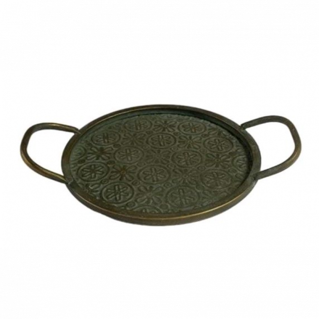 Bandeja Red Latão Verde Envelhecido 20cm
