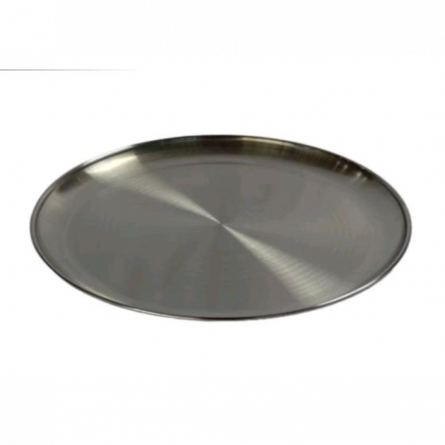 Bandeja Inox Redonda Cor Prata 35cm