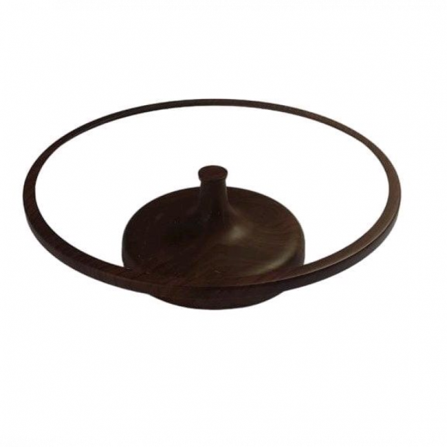 Bandeja Vidro c/pé Madeira Marrom 30x8cm