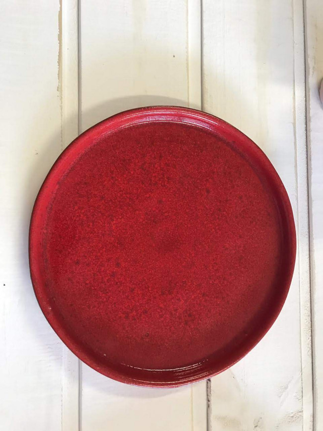 PRATO BAIXO REDONDO CERÂMICA VERMELHO G