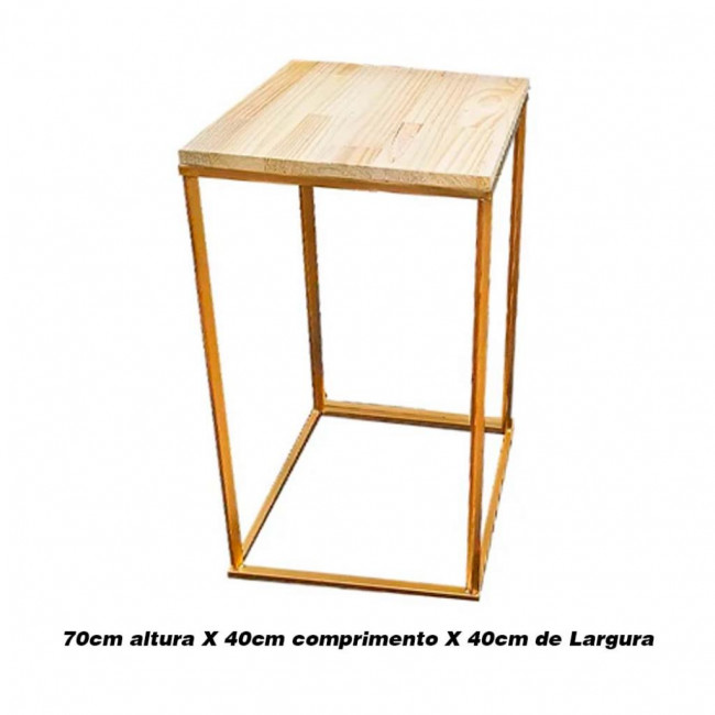 Mesa de ferro média quadrada Dourada