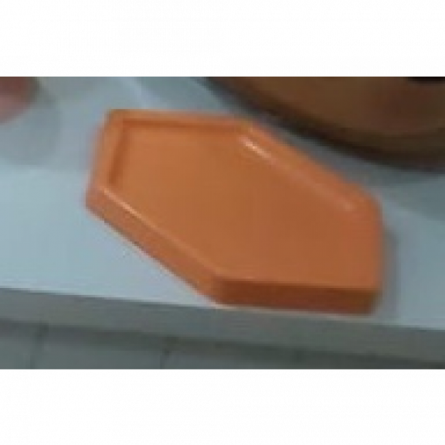 Bandeja hexagonal M plástico laranja