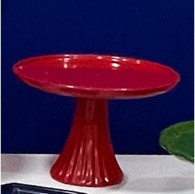 Boleira com pé frisado G vermelho cerâmica