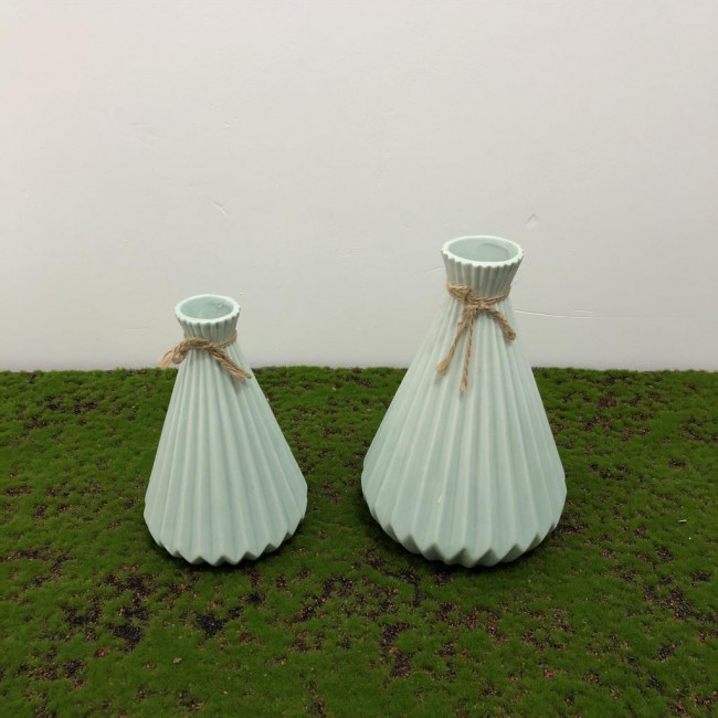 Vaso plissado cone verde (M)