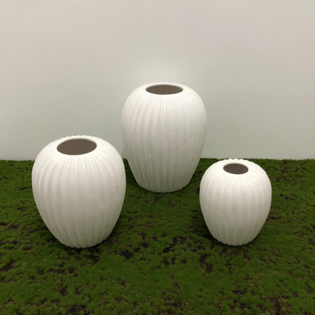 Vaso plissado bola branco (M)