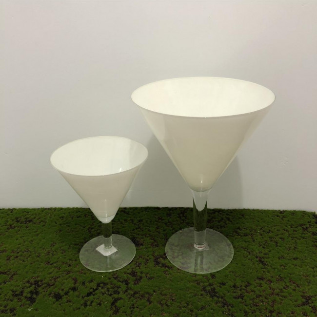 Compoteira vidro taça branco (G)