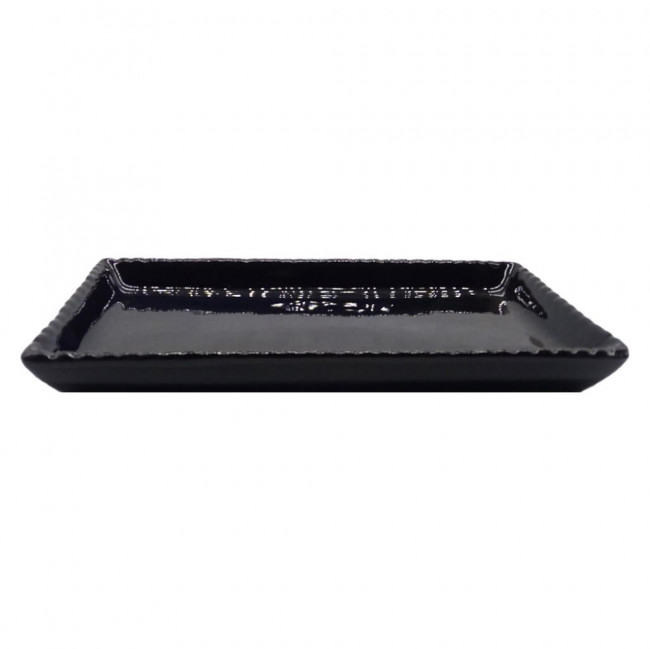 Bandeja em cerâmica retangular Preta G (30x16cm)