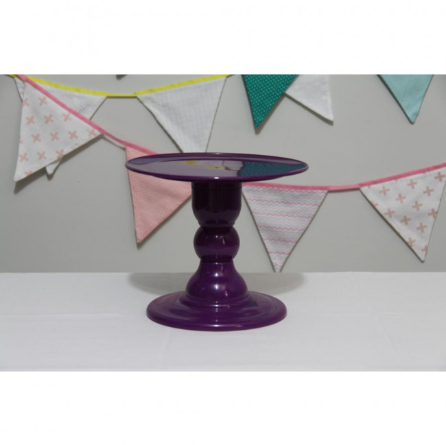 Boleira 18cm altura 22cm prato cor ROXO
