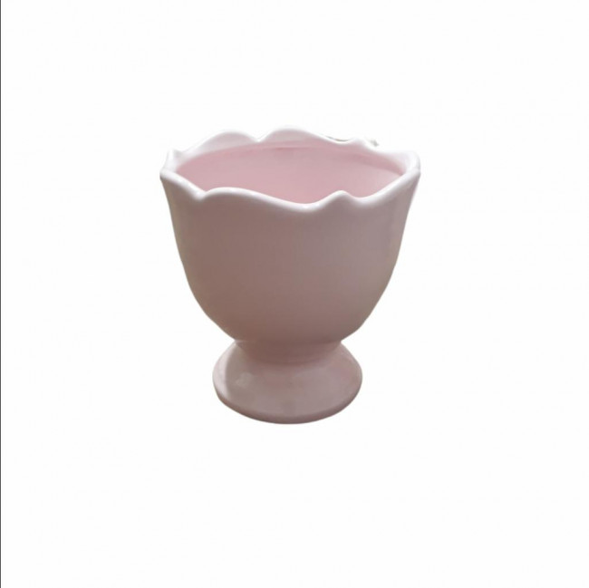 VASO DE LOUÇA ROSA P