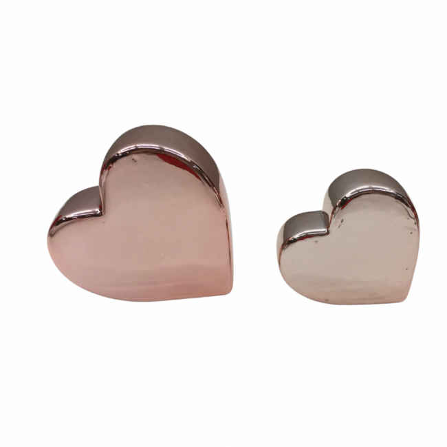 Coração Rose Gold/ Bronze/Cobre Louça M(9Dx9A)