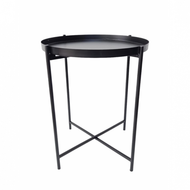 MESA METAL REDONDA PRETA M