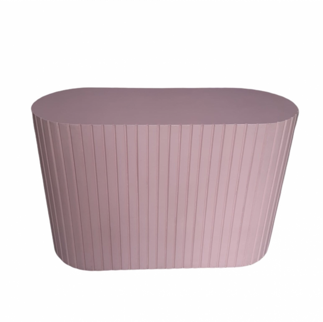 BALCÃO OVAL RIPADO ROSA