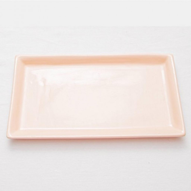 BANDEJA PORCELANA LISA NUDE M
