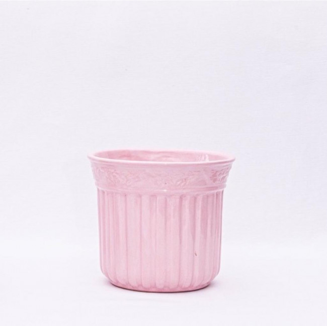VASO CANELADO REDONDO ROSA P