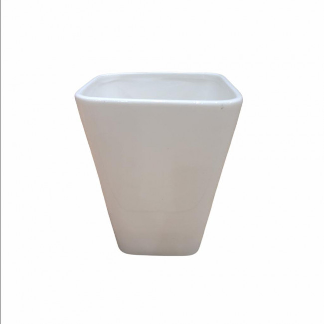 VASO DE LOUÇA BRANCO QUADRADO