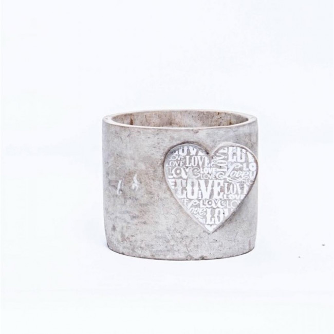 VASO DE PEDRA CORAÇÃO I LOVE
