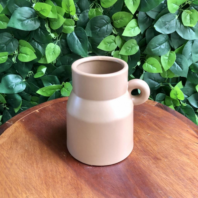 Vaso Cerâmica c/ Alça Bege