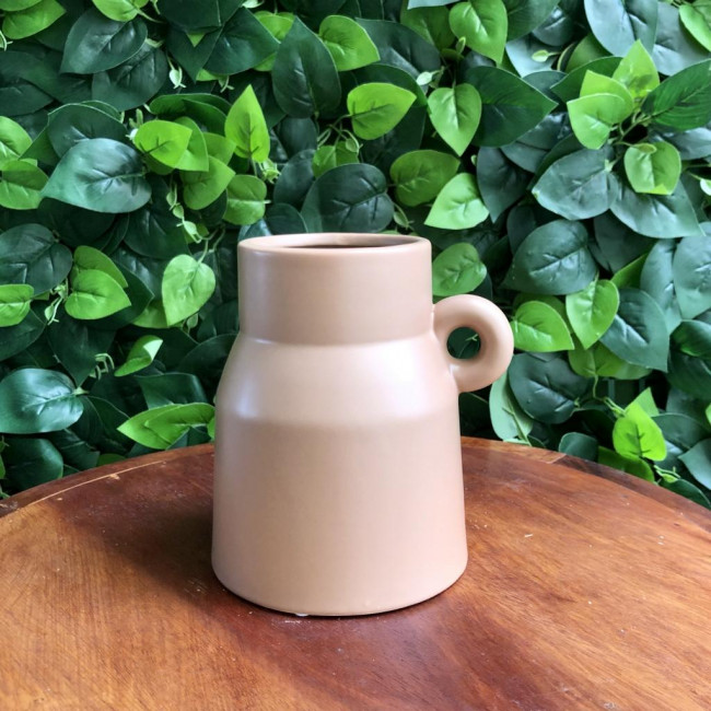 Vaso Cerâmica c/ Alça Bege