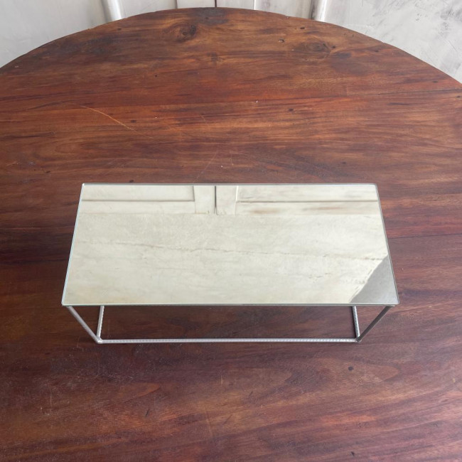 Bandeja Geométrica Cubo Prata [Retangular Alta Padrão M]