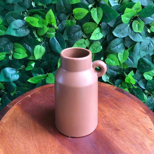 Vaso Cerâmica c/ Alça Marrom