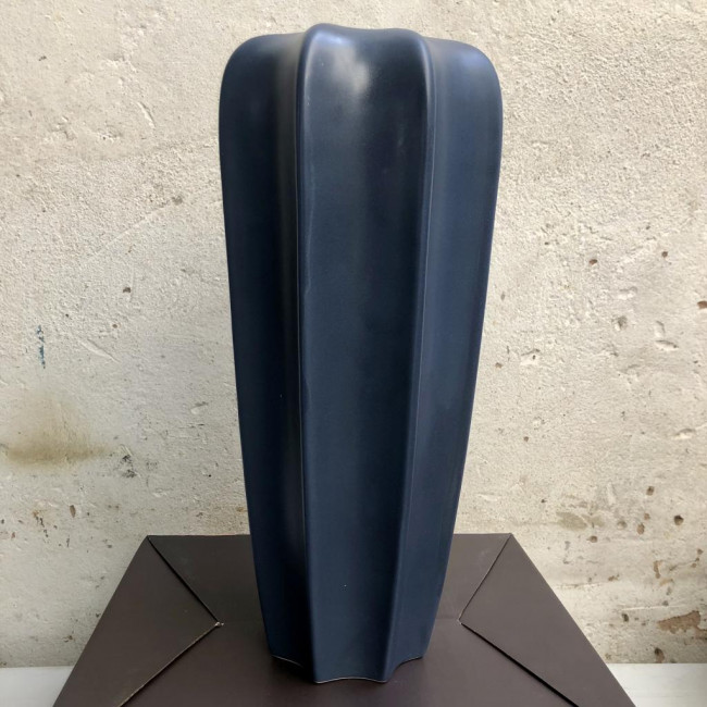 Vaso de Cerâmica Listra Azul Marinho G