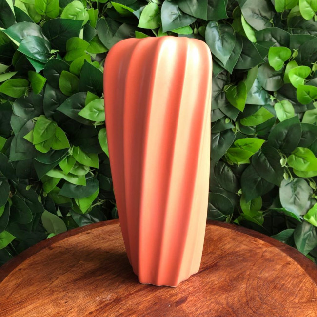 Vaso Decorativo Ondulado - Coral