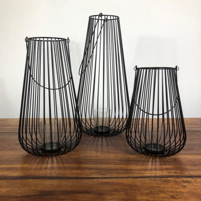 Luminária Grades Pretas - M