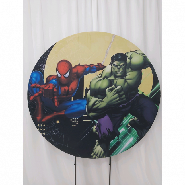 Capa sublimada Painel redondo Hulk e homem aranha