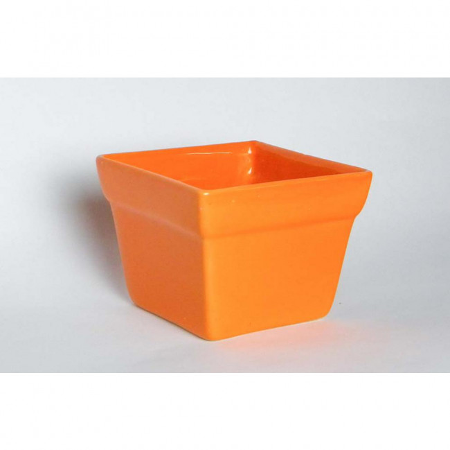 CACHEPOT QUADRADO LARANJA ALTO