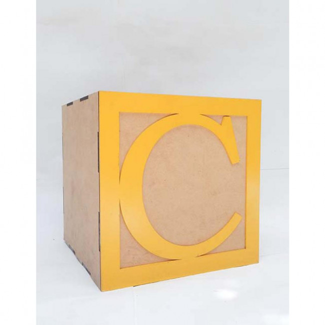 CUBO LETRA C MDF