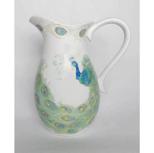 VASO JARRA PORCELANA PAVAO